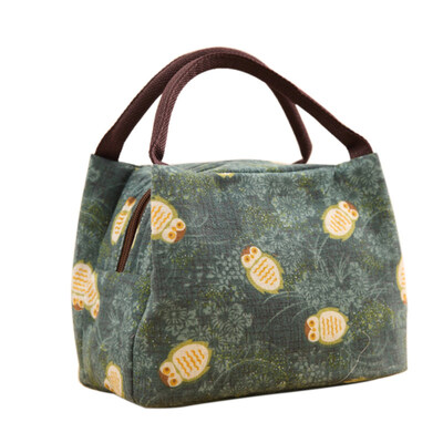 

Cute Owl Print Thermal Insulation Office Picnic Food Bento Lunch Tote Bag Pouch