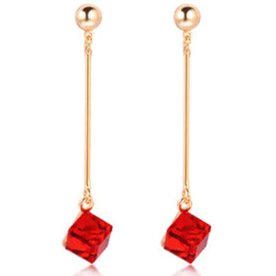 

Fashion Big Multicolor Charm Drop Earrings Crystal Stones Pop Long Jewelry New