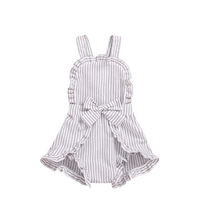 

Summer Baby Newborn Girls Backless Design Jumpsuit Casual Sleeveless Striped Print Cute Bodysuit Outfits