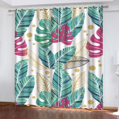 

Gobestart Nordic Plant Series Printing Curtains Living Room Bedroom Blackout Curtains