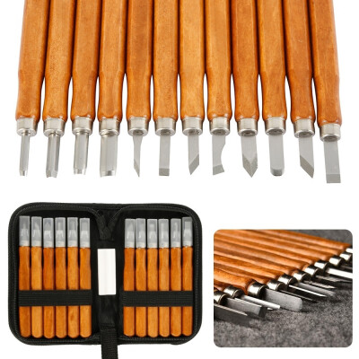 

12pcsSet Handmade Wood Carving Tools Wood Chisel Carving Knife Handmade for Sculpture Diy Handle Wax Carving Ceramic