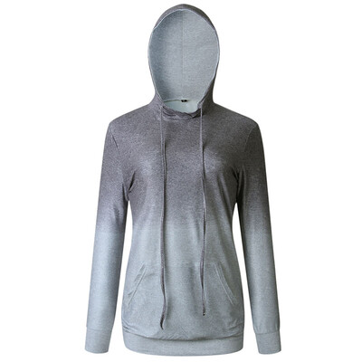 

Women Simple Warm Long Sleeve Sweatshirts Cute Gradient Print Casual Loose Casual Hooded Sweatshirts