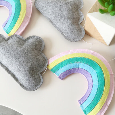 

Felt Clouds Rainbow String Ornaments Childrens Room Cute Ornaments Home Decoration Crafts