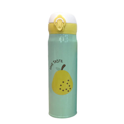 

1PC 350450ML Fruit Jump Cover Stainless Steel Mug Student Portable Cute Children Women Kettle Thermos Bottle School Beker