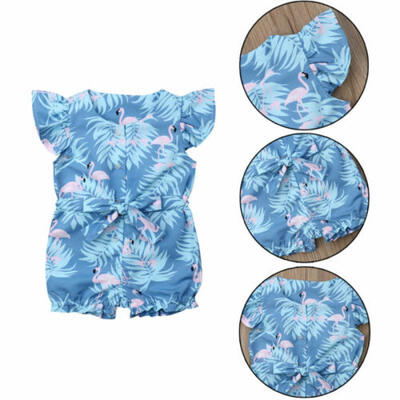 

AU Infants Baby Girls Flamingos Bodysuit Romper Jumpsuit Summer Playsuit Clothes