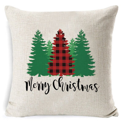 

Christmas Cushion Cover Merry Christmas Pillow Cases Linen Holiday Sofa Cushion Cover Home Decor