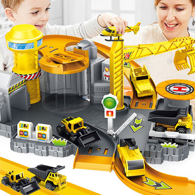 

YIWULAChildren Vehicle Playsets Car Track Assembly Car Model Parking Lot Engineering C