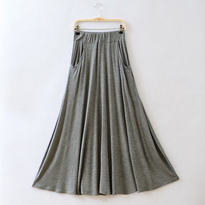 

Women Autumn Winter Long Skirt Vintage Solid Color Maxi High Waist Elegant Solid Color Casual Loose Plus Size Skirts