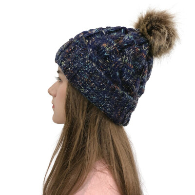 

Tailored Women Casual Multicolor Outdoor Plush Ball Hats Crochet Knit Beanie Cap