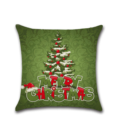 

Tailored Merry Christmas Pillow Cases Linen Sofa Cushion Cover Home Decor