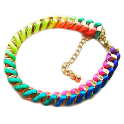 

2019 New Fashion European Sunshine Colorful Handmade Braid Woven Wrap Chain Bracelet for Unisex Women Men WHolesale Cheap