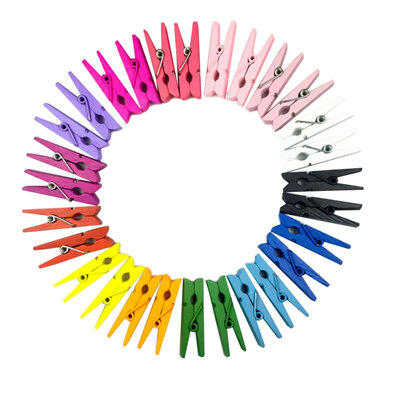 

50PcsSet Colorful Strip Shape Wood Hanging Photo Clip Peg Home Party DIY Decor