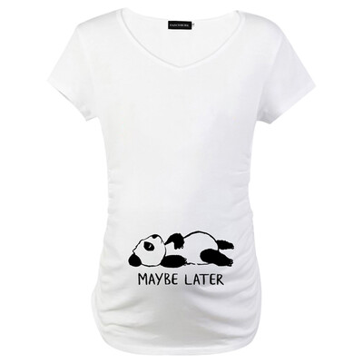

Pregnancy Clothes Short Sleeve Panda Graphic Printed T-Shirt Casual Funny Maternity