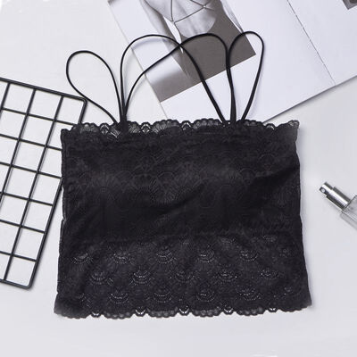 

Super Sexy Lace Anti-Light Camisoles Women Beauty Back Tank Top Hollow Out Solid Padded Underwear Breathable Wireless Lingerie