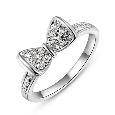 

New Coming Women Fashion Jewelry Platinum\Rose Gold Plated Statement Crystal Diamond Brand Ring For Women Wedding Party