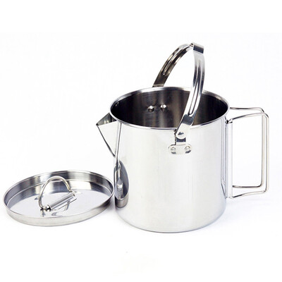 

12L Camping Stainless Steel WateKettle Mug Hanging Pot W Lid Handle Picnic