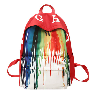 

Tailored Women 2019 Colorful Canvas Bag Large Capacity Backpack Student Travel Backpack