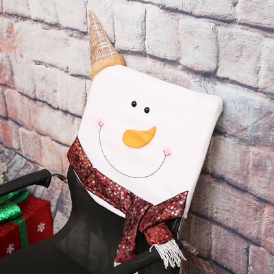 

Tailored Santa Claus Decoration Snowman Seat Cover Hotel Restaurant Ornament Seat Cover
