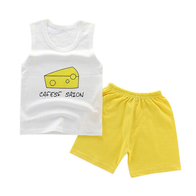 

Boys Girls Sleeveless Clothing Children Summer Clothes Cartoon Clothing Set T-shitPants Cotton Casual Outfits Sets