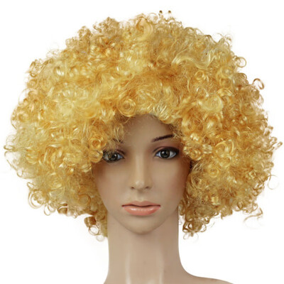 

Synthetic Performance Hair Wavy Round Clown Wig Hair Statement Fans Wig Peluca Cosplay Hair For Party Christmas Home Decoration