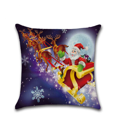 

Tailored Merry Christmas Pillow Cases Linen Sofa Cushion Cover Home Decor