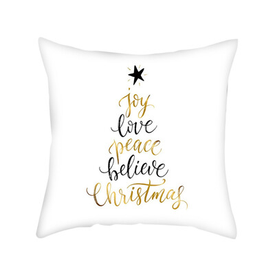 

Tailored Gold Merry Christmas Pillow Cases Nordic Sofa Cushion Cover Home Decoration