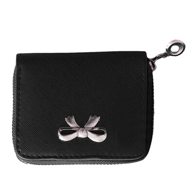 

Women Bow Wallet Faux Leather Zip Coin Purse Clutch Handbag Mini Card Holder