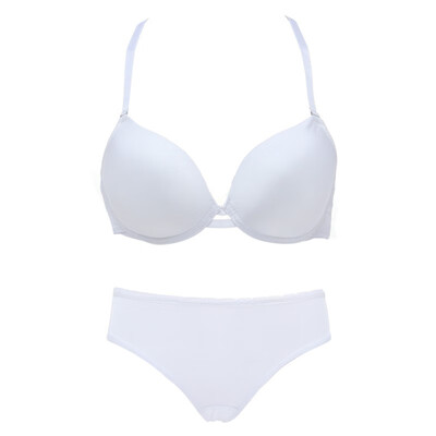 

Sexy Women Smooth Push Up Bras Sets Seamless Free Size Panties Y-Line Straps Padded Underwear Bras