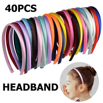 

Gobestart 40PCS Hair With Solid Color Simple Headband Versatile Hair Accessories