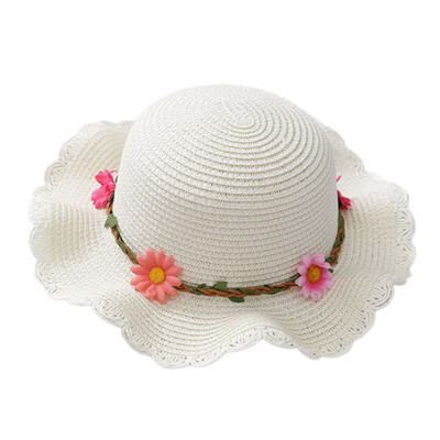 

Baby Girl Fashion Flower Decor Casual All-match Cute Sweet Breathable Sunscreen Beach Sun Hat