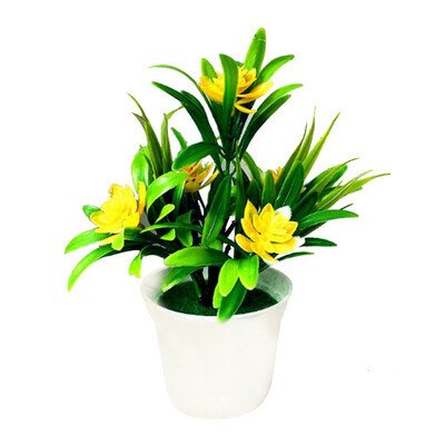 

Artificial Flowers Fake Green Pot Multi-color Flower Bonsai Simulation Artificial Potted Plant Ornament Home Decor