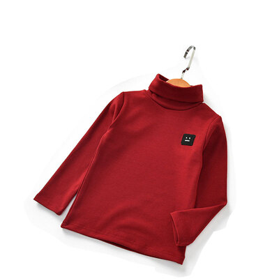 

Winter Children Girls Boys Lettings Children Clothing Spring Autumn Winter High Collar Bottoming Shirt Baby Long-sleeved T-shirt