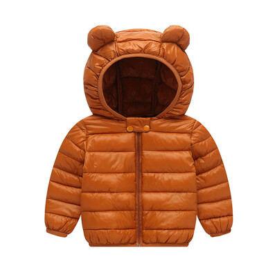 

Baby Outerwear Boys Winter Baby Boy Girl Outerwear Casual Ear Hoodie Design Zipper Sweatshirt Kids Coat Outfits Tops