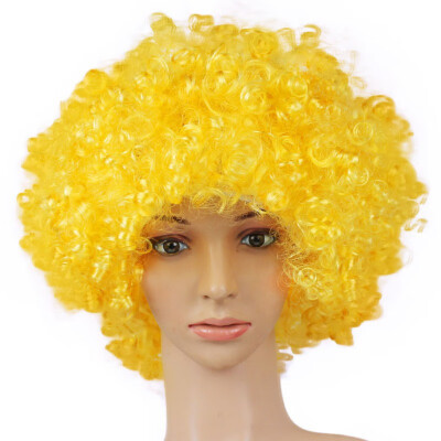 

Synthetic Performance Hair Wavy Round Clown Wig Hair Statement Fans Wig Peluca Cosplay Hair For Party Christmas Home Decoration