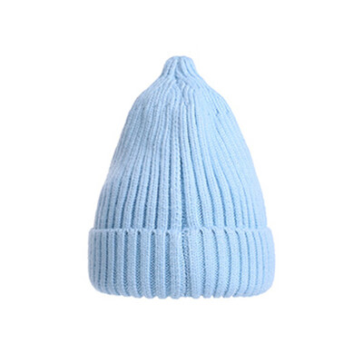 

Autumn Winter New Newborn Baby Boys Girls Wool Solid Color Hat Lovely Warm Comfortable High Quality Knitted Wool Hemming Hats