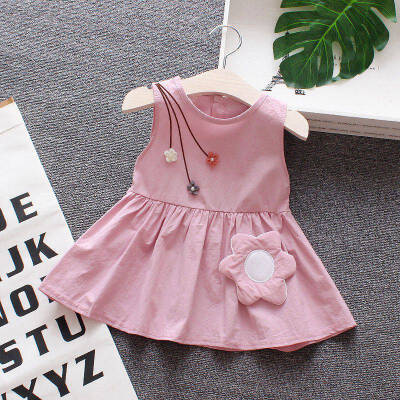 

Baby Kids Toddler Girls Dresses Clothes Summer Children Sleeveless Sundress Baby Cotton Princess Dress Outfit 2019