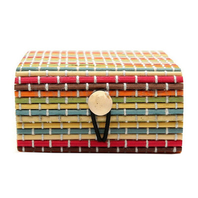 

Square Bamboo Ring Necklace Earrings Bamboo Wooden Case Jewelry Storage Boxes Holder Gift