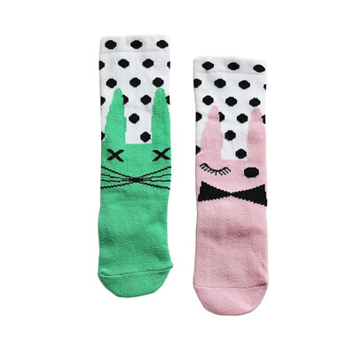 

Baby Striped Socks Boy Girl Dots Cartoon Asymmetry In The Tube Socks Stripes Ripple Point