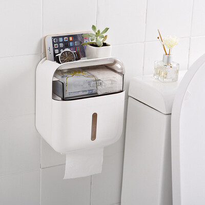 

Toponeto Waterproof Bathroom Punch-free Toilet Tissue Tray Paper Rack Storage Box