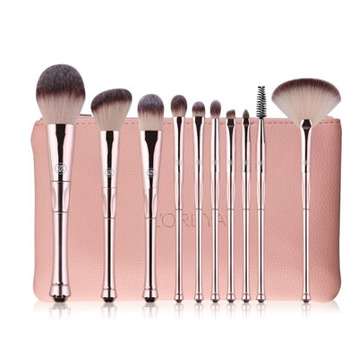 

10pcs Single-Head Brushes Set Foundation Powder Blush Concealer Eyebrow Portable Brush Cosmetics Tools