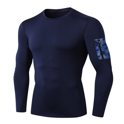 

Men sports t-shirt Long Sleeve Breathable Quick-drying Bottoming Round Collar T-shirt Sports Tops