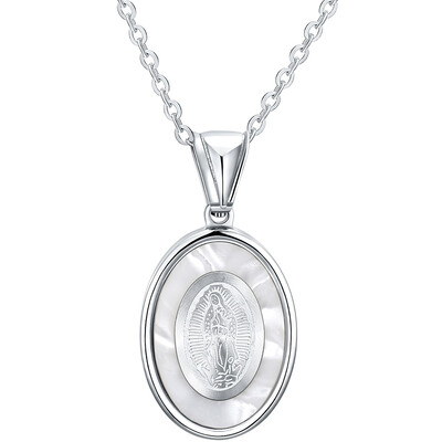 

18K Gold 925 Sterling Silver Our Lady Of Guadalupe Pendant Necklace