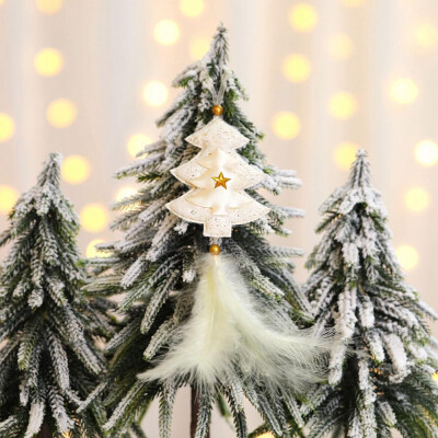 

Christmas Decorations Ornaments White Feather Star Heart Christmas Tree Hanging Pendants Christmas Decorations