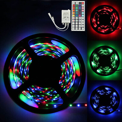 

Gobestart 5M RGB 3528 300 Led SMD Flexible Light Strip Lamp44 key IR Remote Controller
