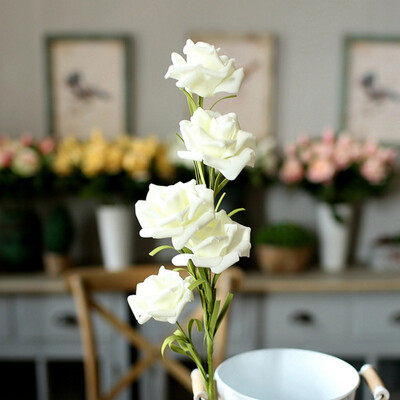 

Artificial Flowers Wedding Vintage European Peony Wreath Silk Fake Flowers Heads Home Festival Decoration Pe 5 Heads Home