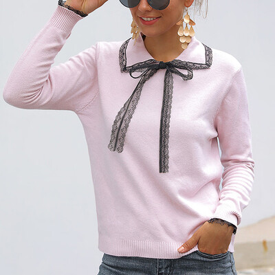 

Tailored Women Casual Solid Knitted Hollow out Long Sleeve Sweater Top Blouse