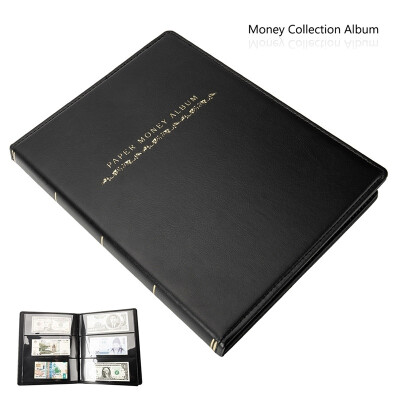 

60 Pockets Soft Leather Notes Album Banknote Paper Money Collection Stamps Book Storage Album