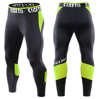 

Gobestart Mens Summer Fitness Patchwork Bodybuilding Skin Tight-drying Long Sports Pants