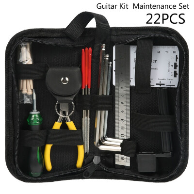 

22PCS Guitar Care Tool Repairing Maintenance Cleaning Tools Kit Set for Electric Bass