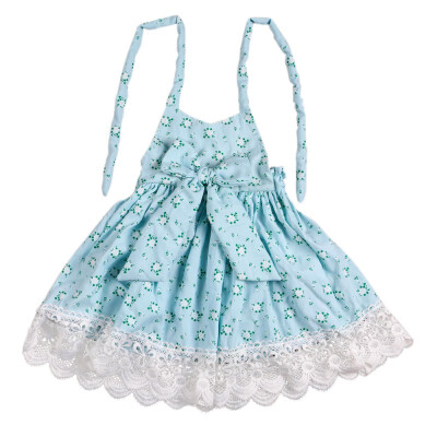 

Summer Kids Girls Summer Princess Style Bowknot Sleeveless Vestido Infant Floral Printed Beach Dress Clothing